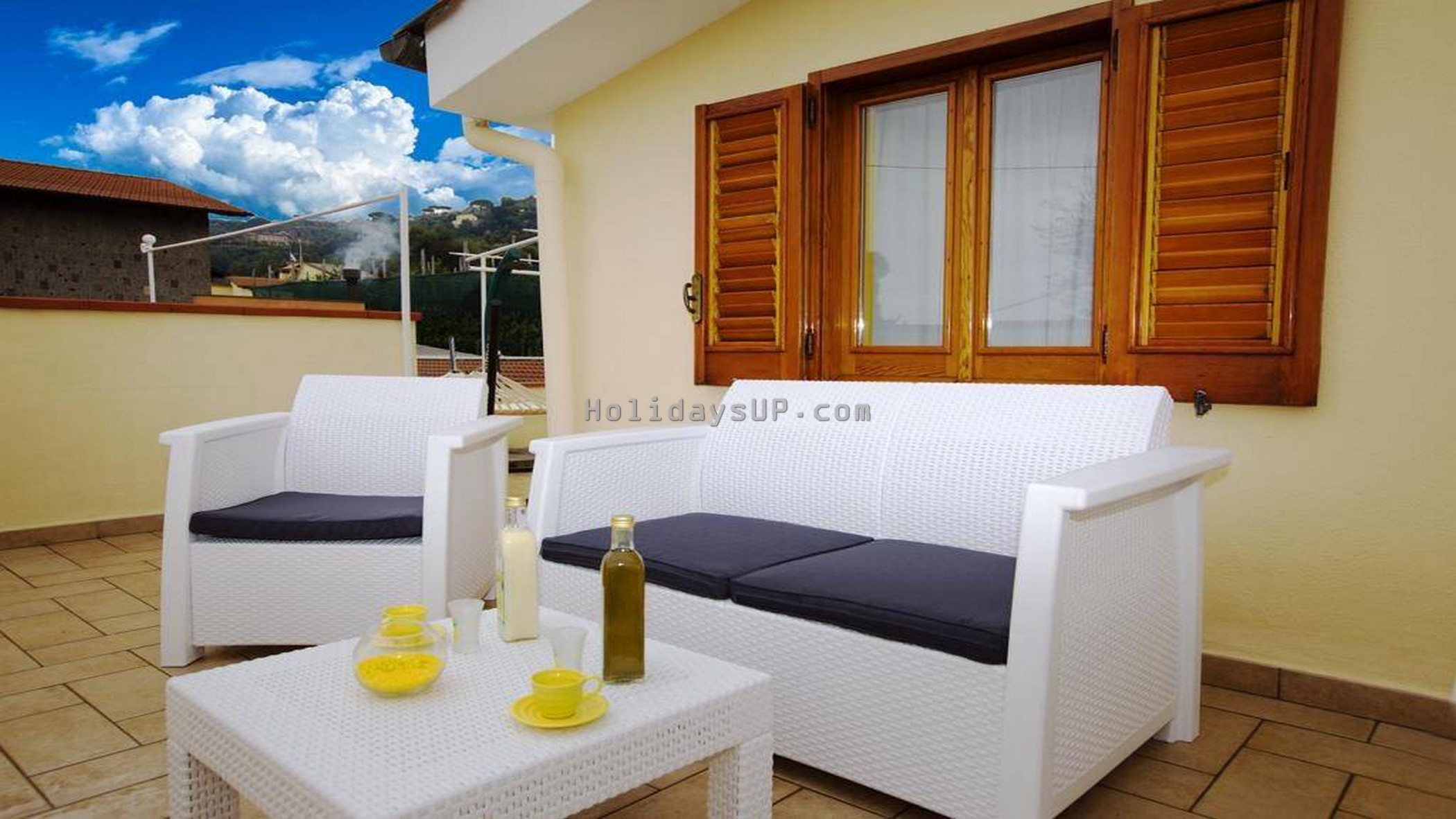 Outdoor sofa relax terrace at Villa Mariandre A situated in Sorrento